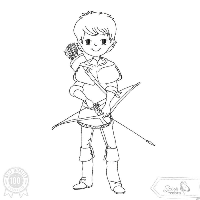 Schütze Stickdatei – Ausmal-Stickdatei für Kinder & bunte Regentage - Sewando