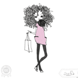 Shopping Mädchen Stickdatei, lässiges City-Doodle mit Lockenmähne für deine Stickmaschine - Sewando