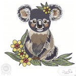 Koala Stickdatei – der entspannte Kuschelfreund mit Blütenzauber für deine Stickmaschine - Sewando