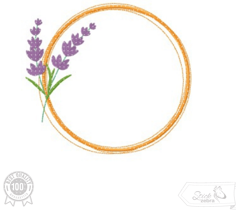 Lavendelrahmen Stickdatei – zarter Rahmen für Monogramme, Namen & Botschaften - Sewando