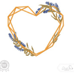 Herzrahmen mit Lavendel Stickdatei – zartes Motiv für Hochzeiten, Geschenke & liebevolle Botschaften - Sewando