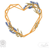 Herzrahmen mit Lavendel Stickdatei – zartes Motiv für Hochzeiten, Geschenke & liebevolle Botschaften - Sewando