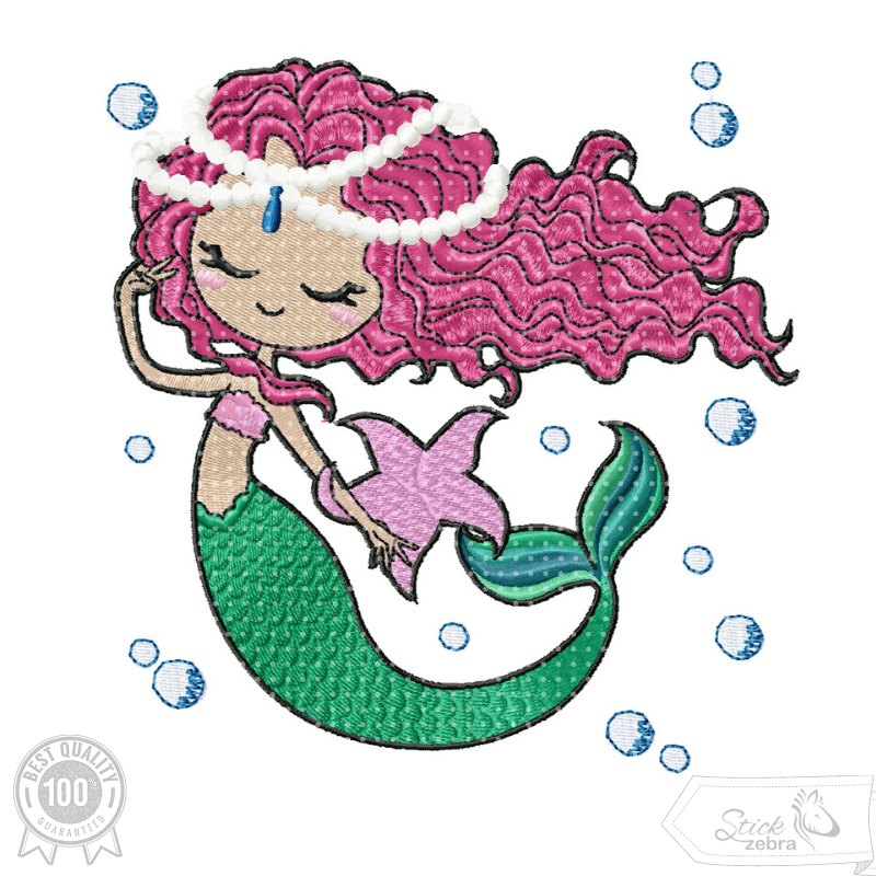 Meerjungfrau Stickdatei – magischer Tauchgang für deine Stickmaschine - Sewando
