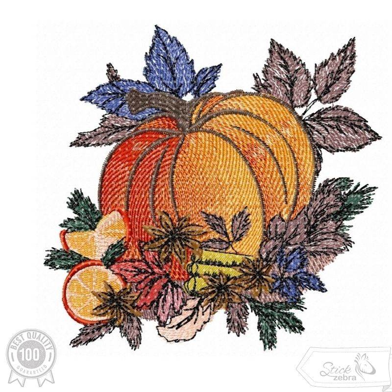 Kürbis Stickdatei – herbstliches Motiv für Deko & Geschenke - Sewando