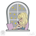 Mädchen Stickdatei – für gemütliche Lesemomente an deiner Stickmaschine - Sewando