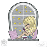 Mädchen Stickdatei – für gemütliche Lesemomente an deiner Stickmaschine - Sewando