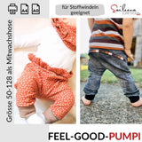 Feel-good-Pumpi, Schnittmuster Grösse 50-128 - Sewando