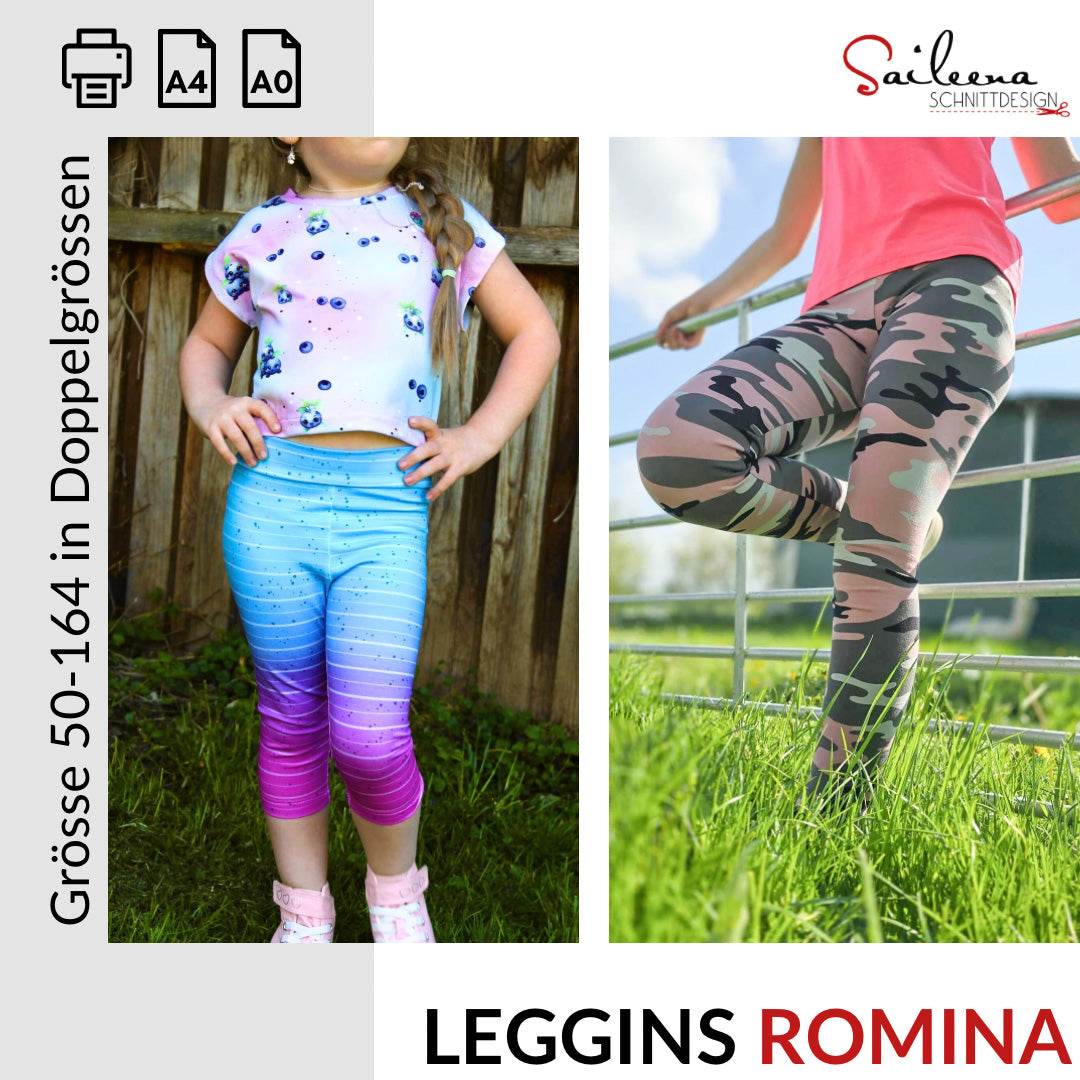 Leggins Romina, Schnittmuster Grösse 50-164 - Sewando