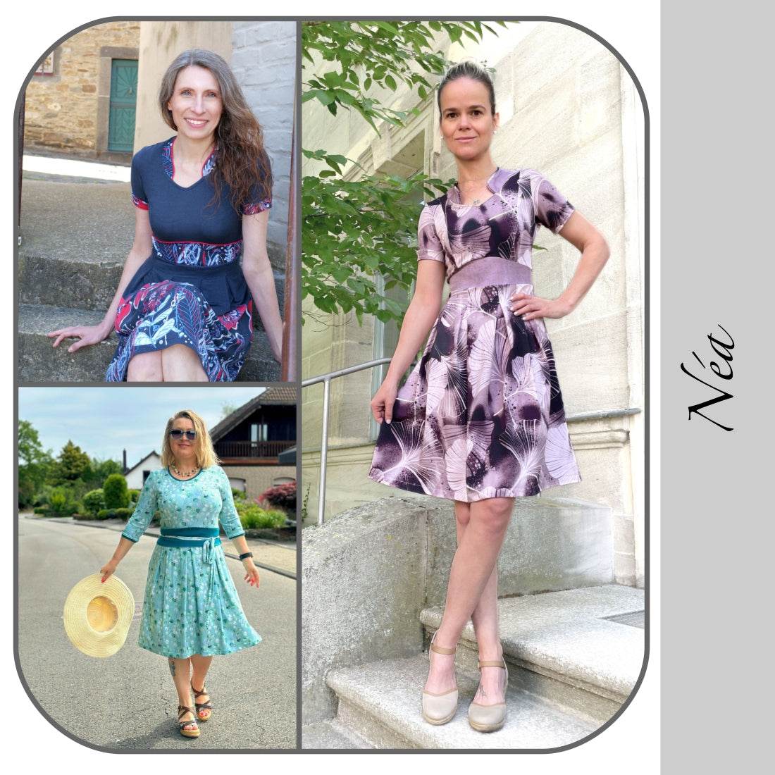 NÉA - DAMENKLEID - 2 STYLES - EBOOK - 32-46 Schnittmuster - Sewando