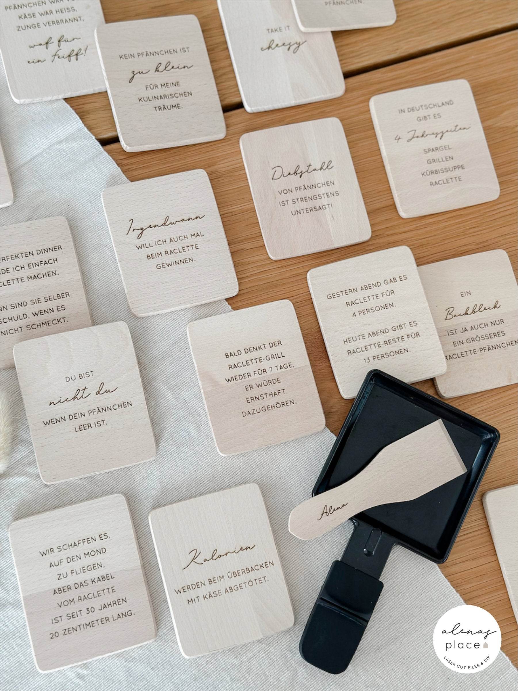 Laserdatei | 18 Raclette Pfännchen Untersetzer | inkl. Gewerbelizenz - Sewando