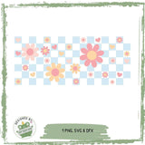 exklusiv bei Sewando: Sublimationsdesign Checkerboard mit Blumen - Sewando