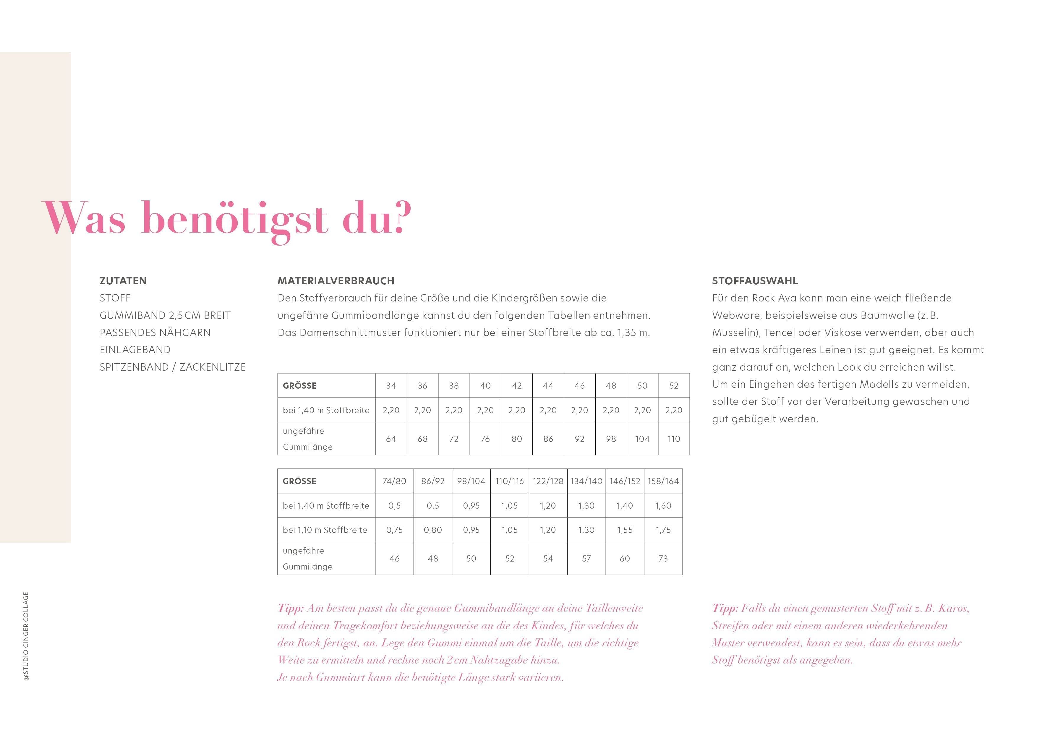 Kids Ava Rock Mini & me - Schnittmuster Damen Gr. 34-52 und Kinder 74/80 -158/164 - Sewando