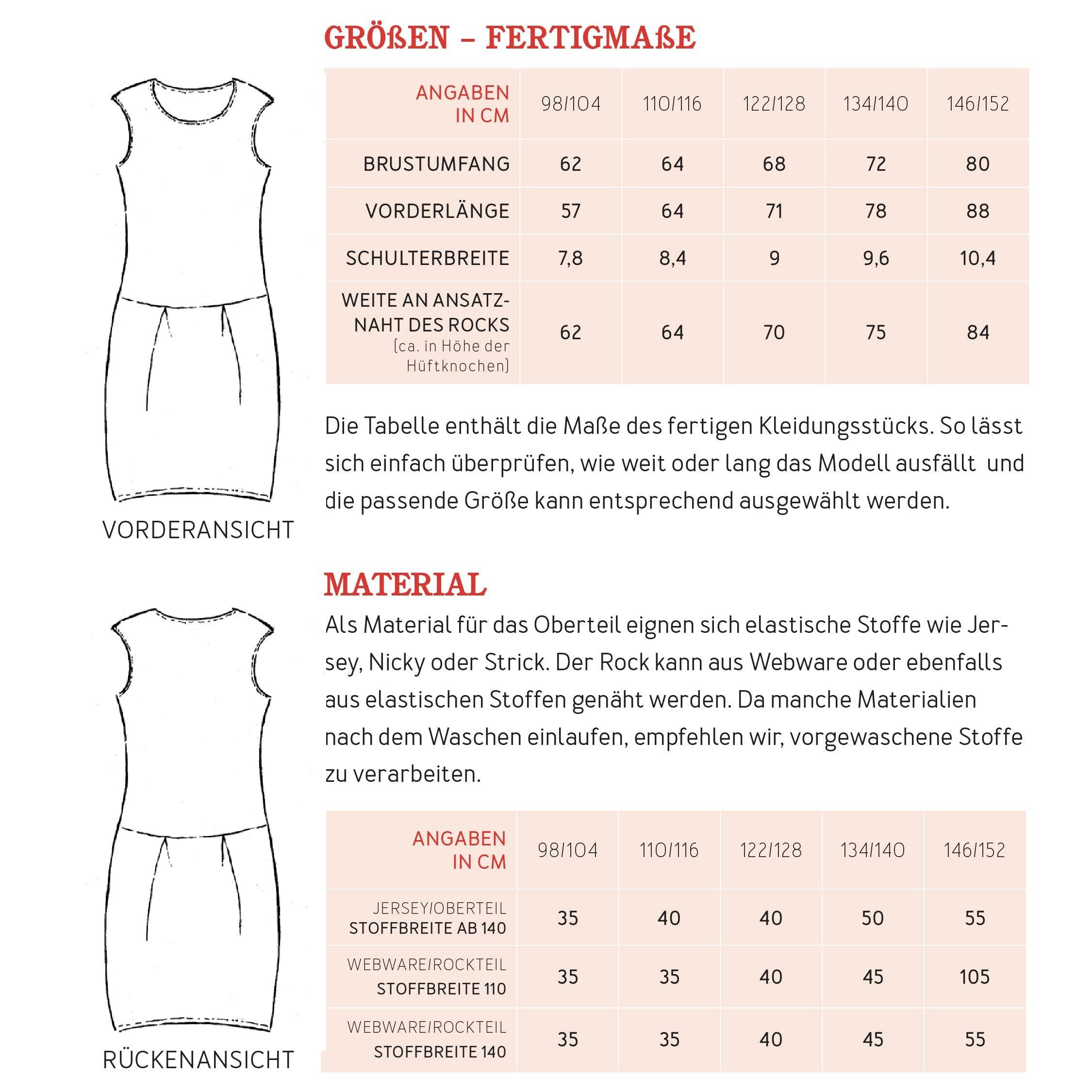 Kleid SALLY | Schnittmuster Gr. 98-152 - Sewando