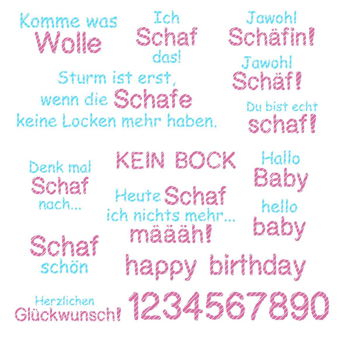 Digiset little sheep Plotten, Sublimation, Drucken, Digistamp, Digipaper - Sewando