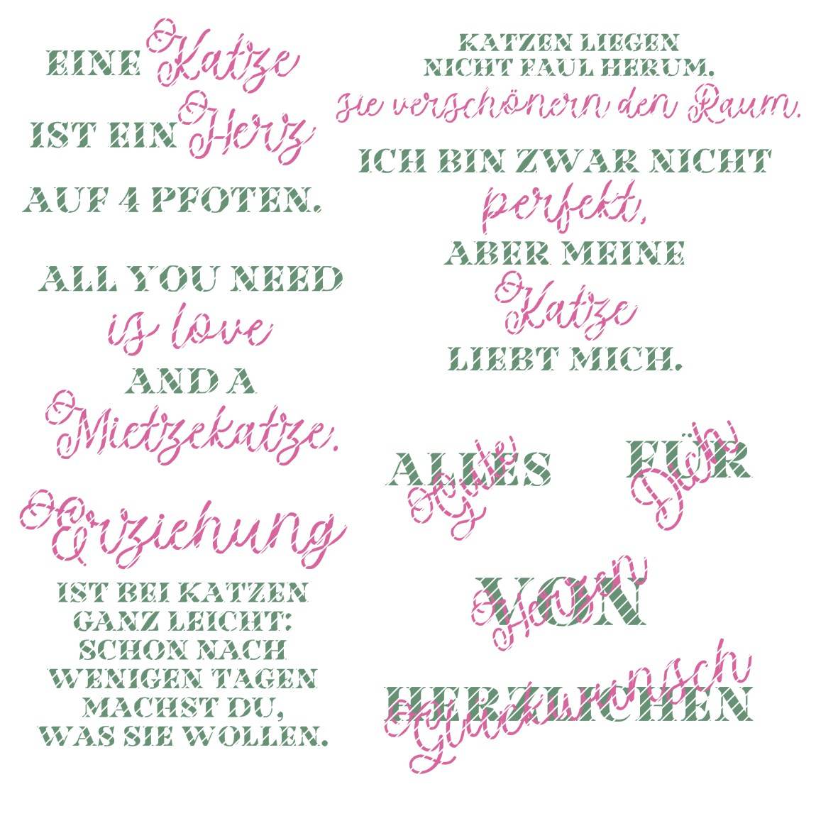 Digiset Blumenkatze Plotten, Sublimation, Drucken, Digistamp - Sewando