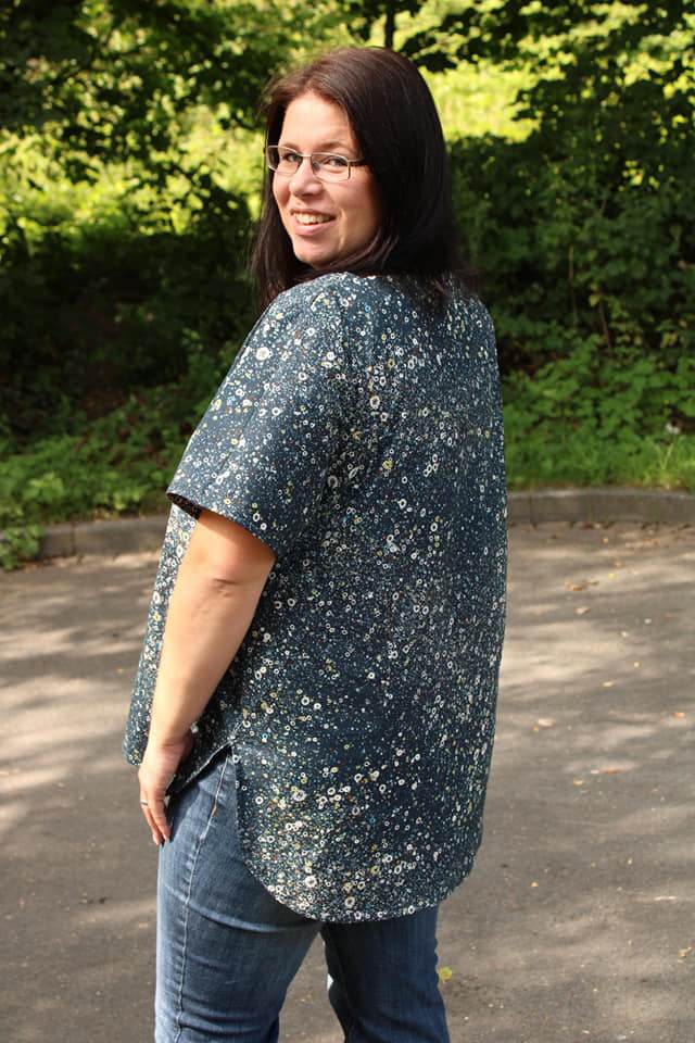 Schnittmuster Bluse mit Ärmelrüsche AREIA (34-58) : - Sewando