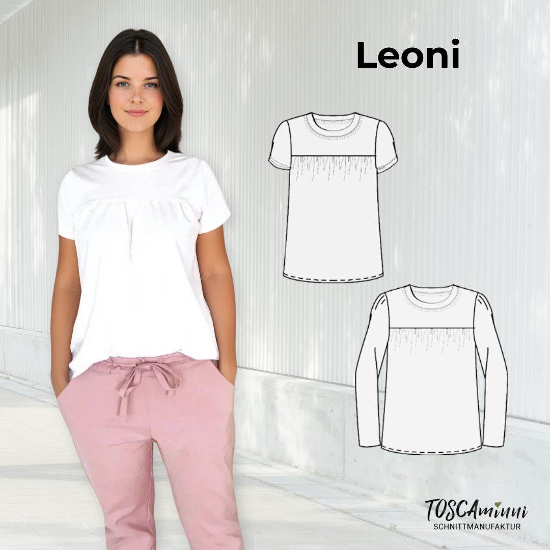 Schnittmuster Shirt Leoni Gr. 34-54 für Nähanfänger - Sewando