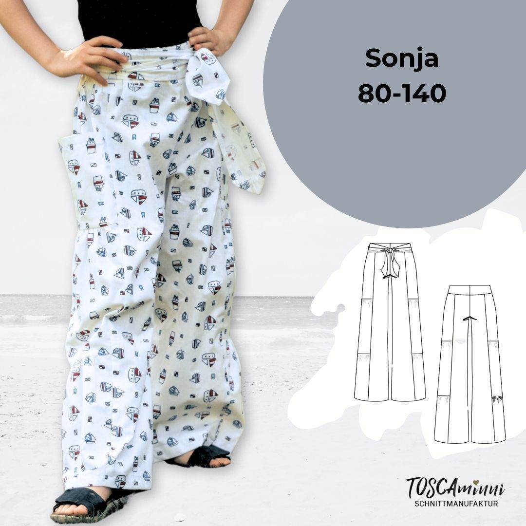 Schnittmuster Kinder Hose Sonja Gr. 80-140 | Musselin - Sewando