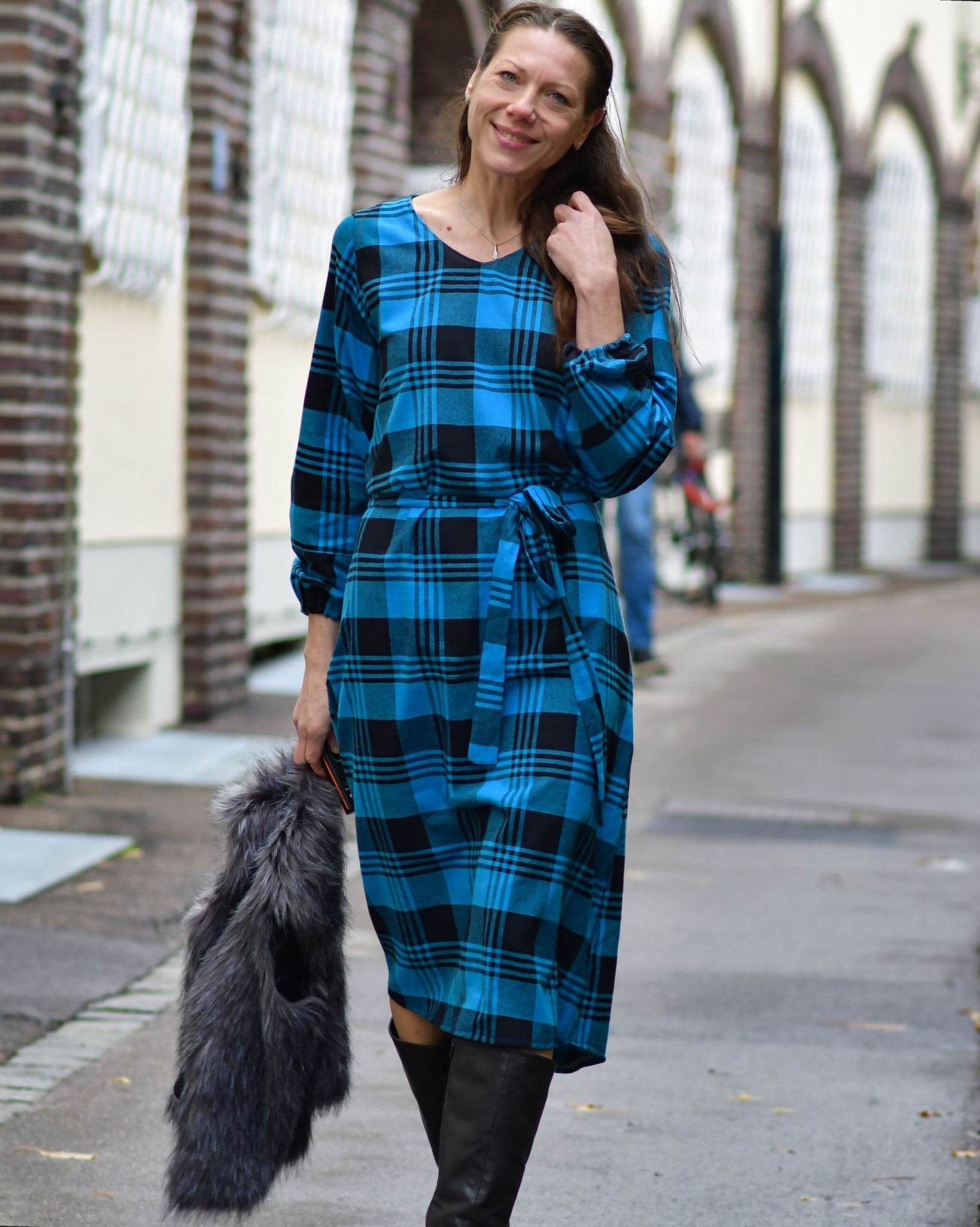 Schnittmuster Viskose Kleid mit Schleife MARGARIDA (32-58) - Sewando