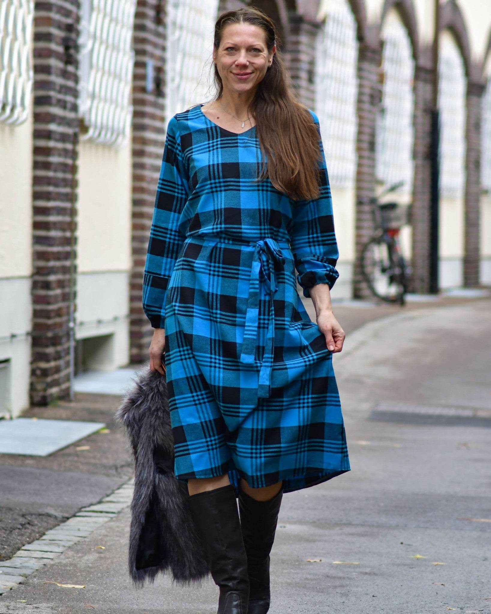 Schnittmuster Viskose Kleid mit Schleife MARGARIDA (32-58) - Sewando