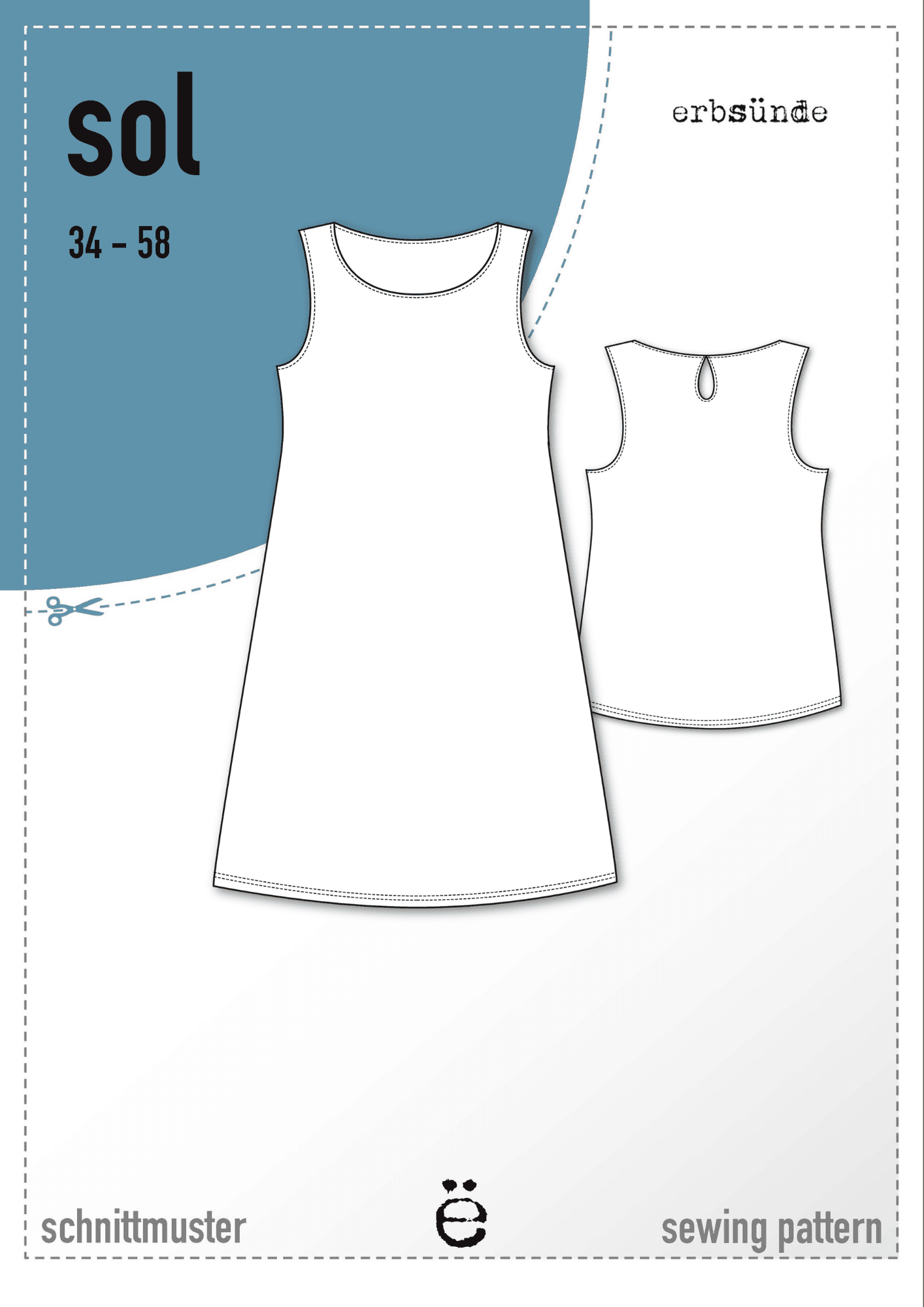 Schnittmuster Top, Trägerkleid SOL (34-58) - Sewando