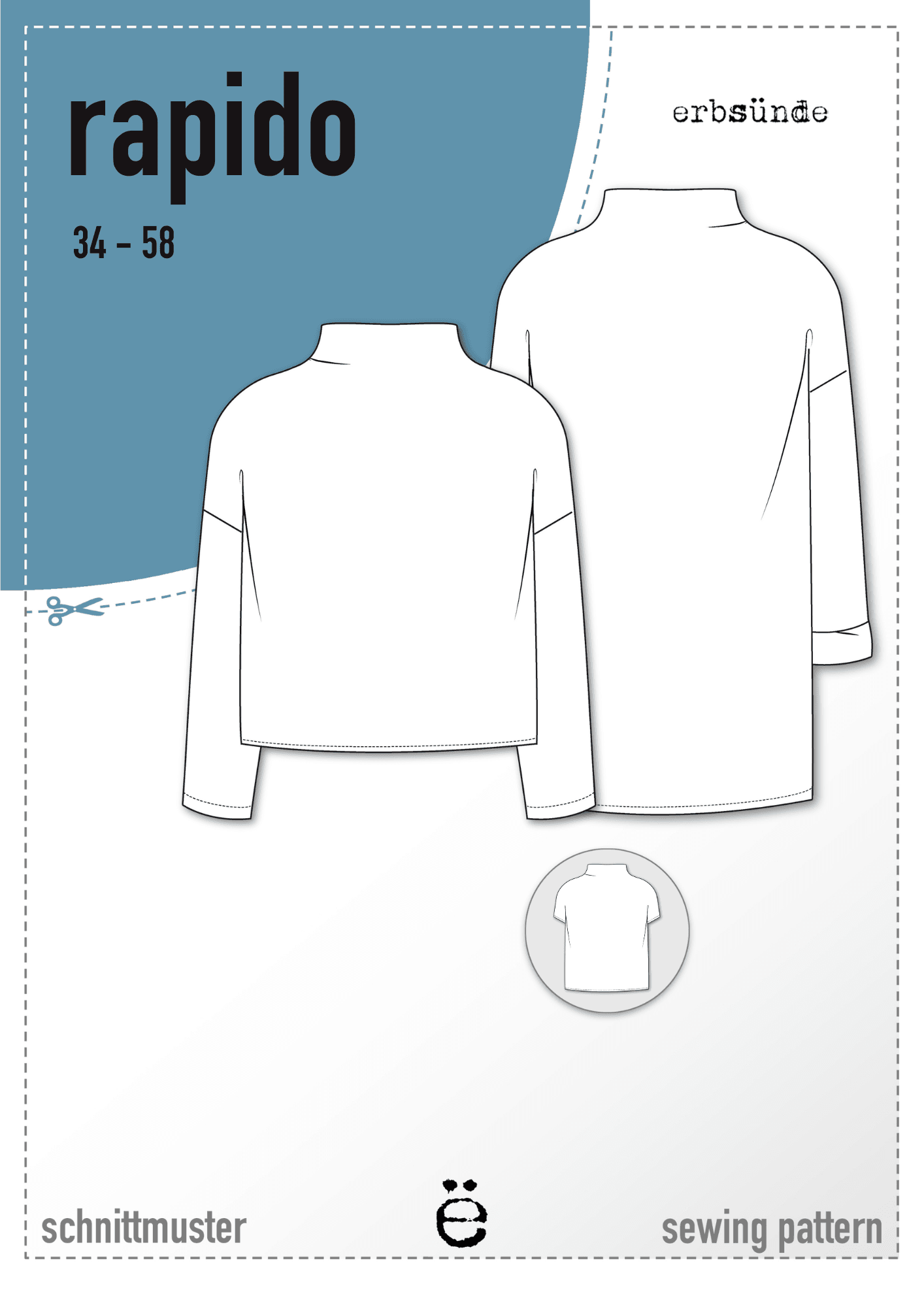 Schnittmuster Oversize Pullover RAPIDO (34-58) - Sewando