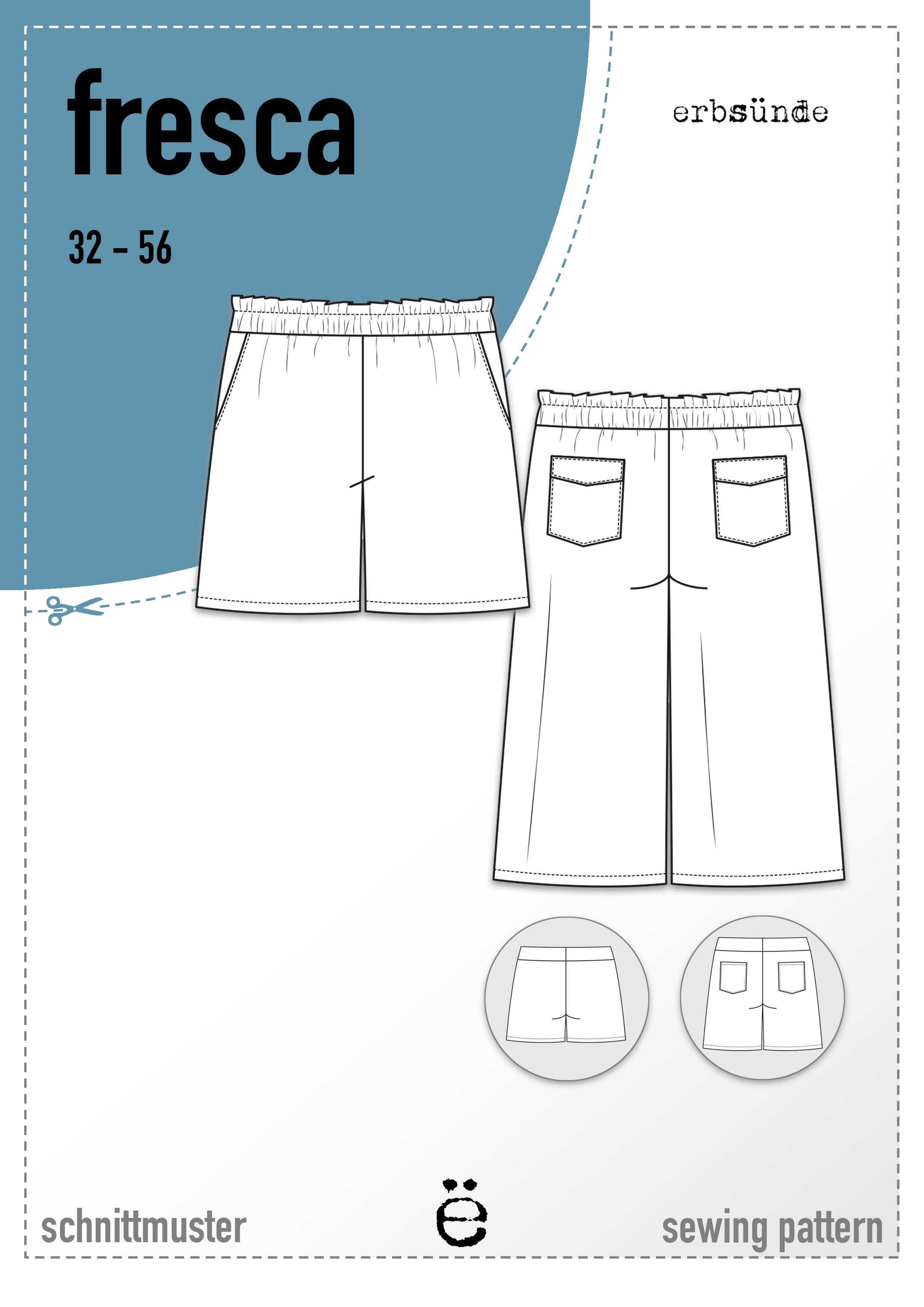 Schnittmuster Shorts Bermuda in 3 Längen FRESCA (32-56) - Sewando