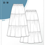 Schnittmuster Stufenrock ESCADARIA (32-58) : - Sewando