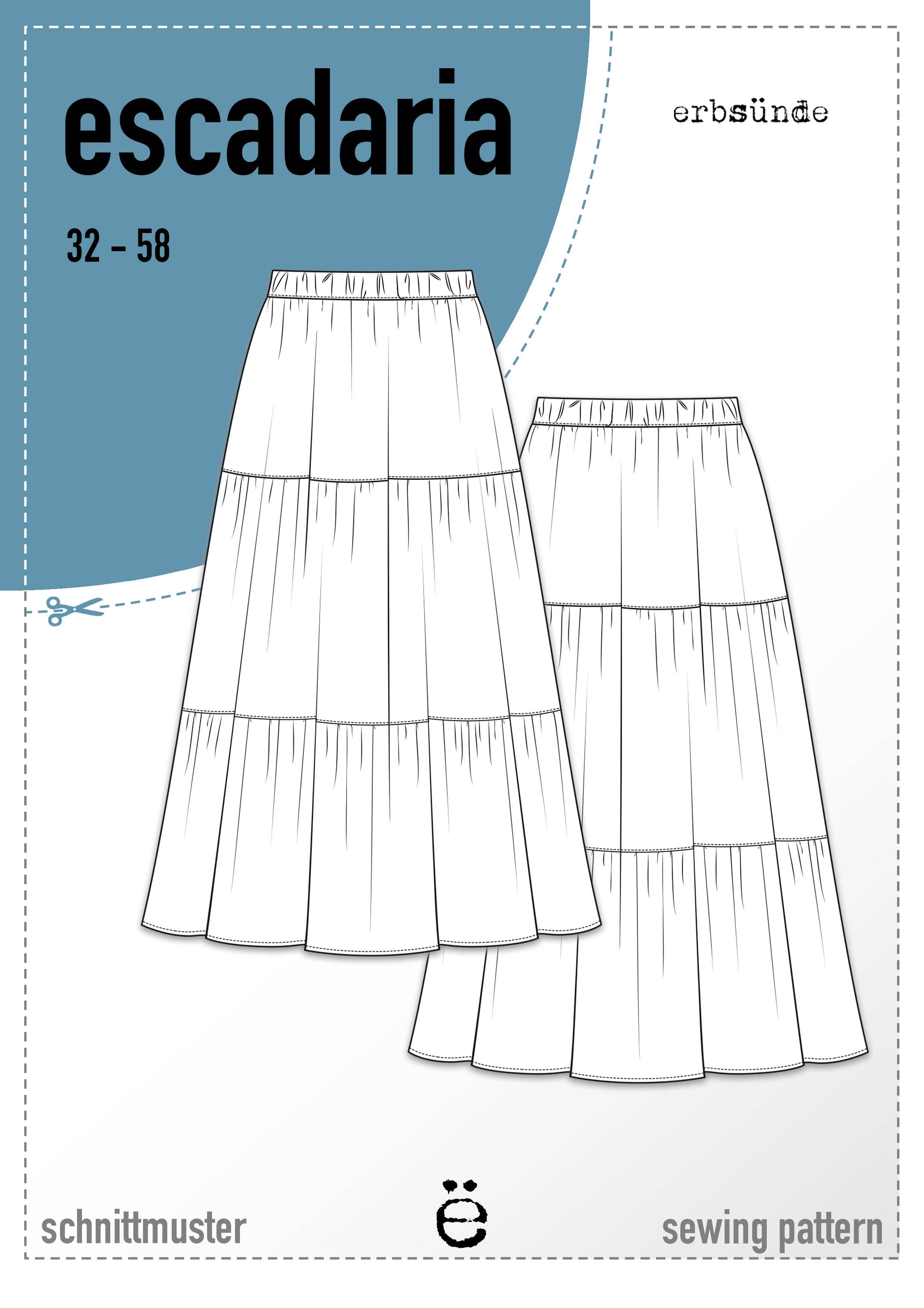 Schnittmuster Stufenrock ESCADARIA (32-58) : - Sewando