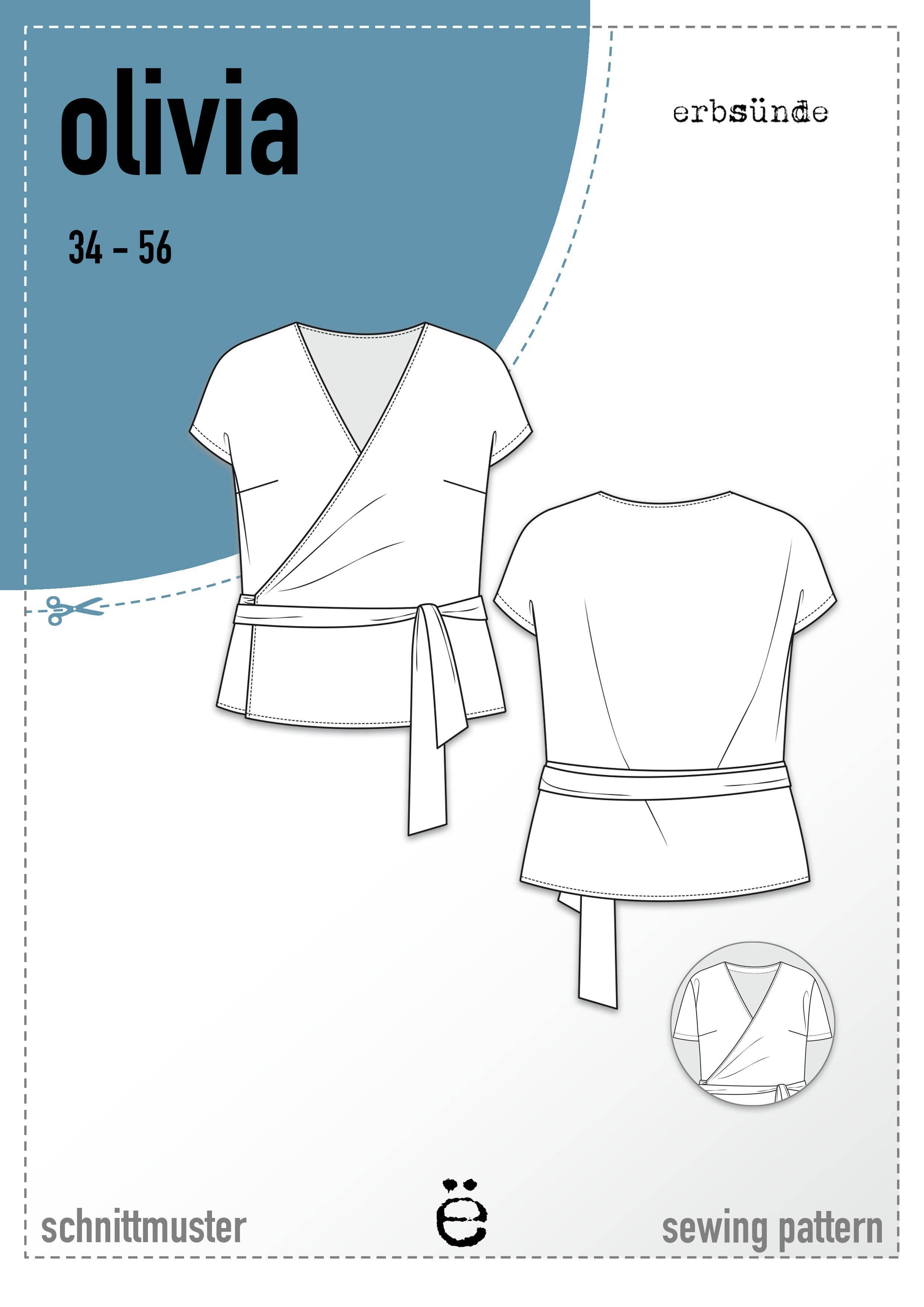 Schnittmuster Wickelbluse OLIVIA (34-56) : - Sewando