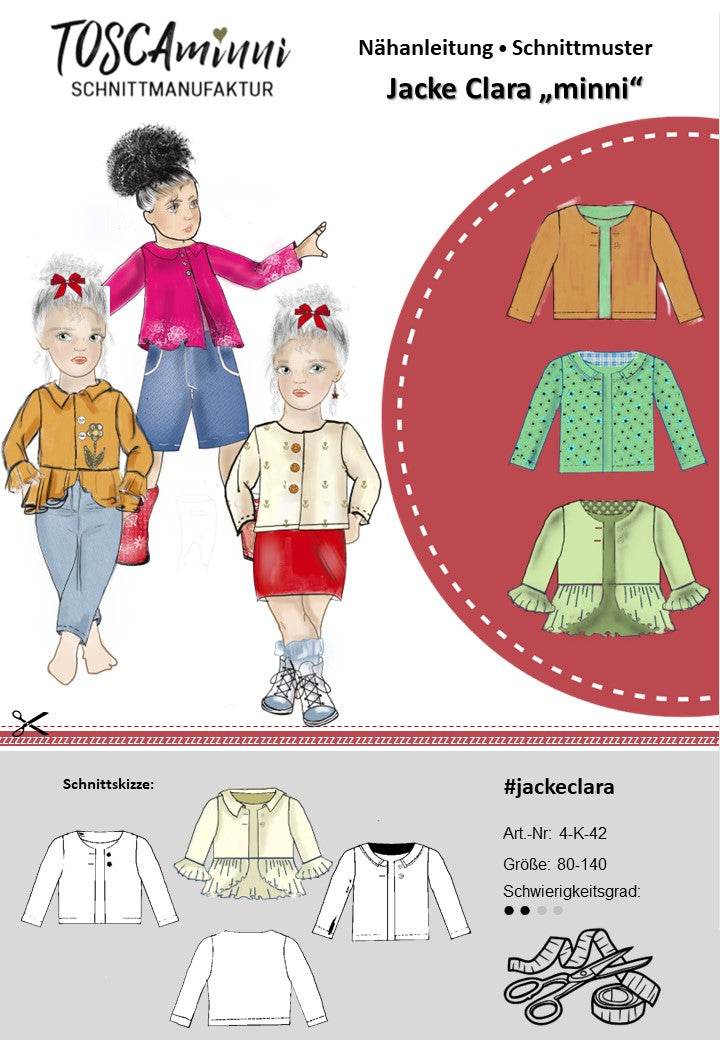 Schnittmuster Kinder Jacke Clara Gr. 80-140 | A4-/A0-Datei - Sewando