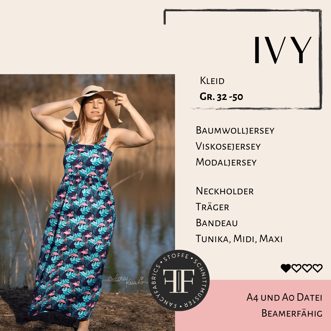 Schnittmuster und Ebook Kleid Ivy, Gr. 32-50 - Sewando