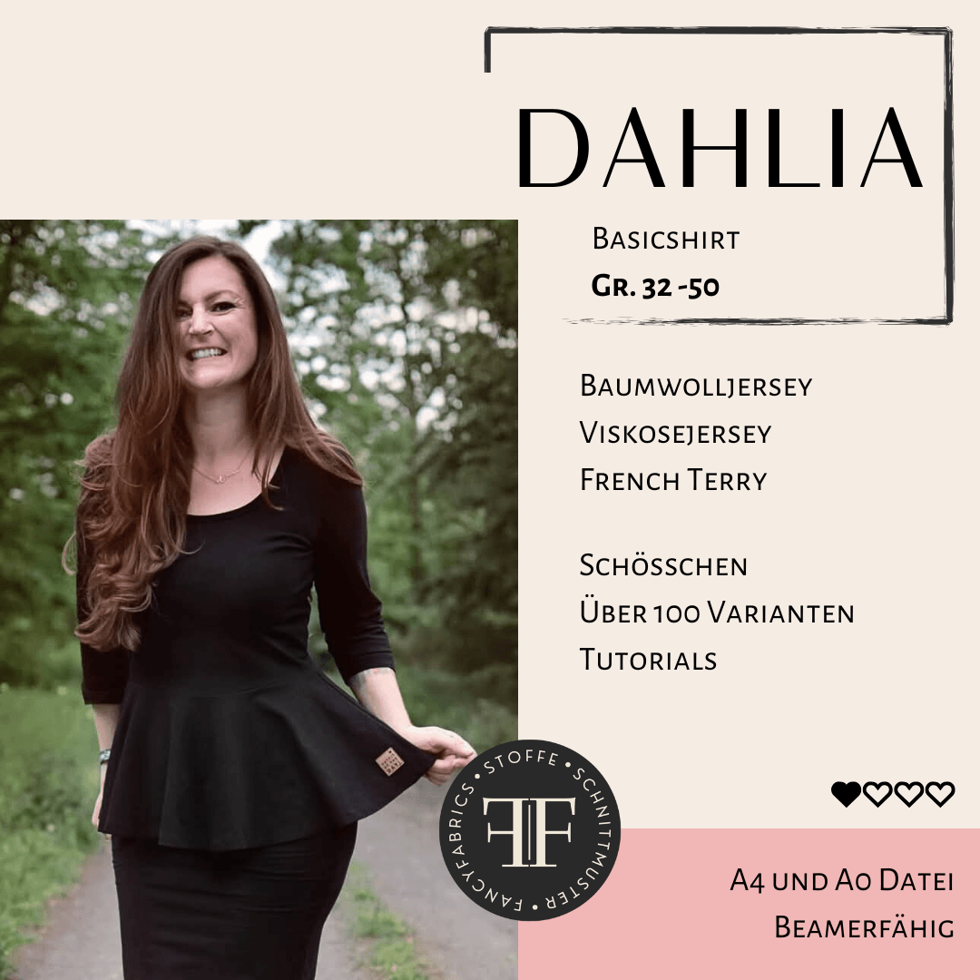 Schnittmuster und Ebook Shirt Dahlia, Gr. 32-50 - Sewando