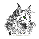 Stickdatei Maine Coon Katze "Bonzo" - realistisch - FÜR HELLE STOFFE