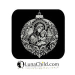 Stickdatei Christbaumkugel Maria & Jesus - realistisch - FÜR DUNKLE STOFFE - Sewando