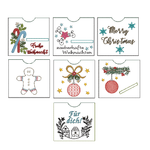 Stickdatei Schokohülle SET Weihnachten quadratisch 7 Motive - Sewando