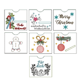 Stickdatei Schokohülle SET Weihnachten quadratisch 7 Motive - Sewando