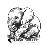 Stickdatei Elefant "Cleo" Baby- realistisch - FÜR HELLE STOFFE