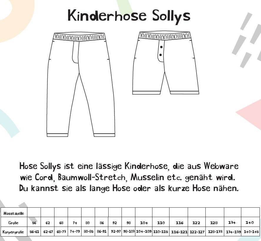Schnittmuster Bunde Kinderhose Sollys und Damenhose Skat Gr. 56-140 und Gr. 32-50 - Sewando