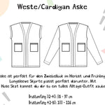 Schnittmuster Weste Cardigan Aske Gr. 32-56 - Sewando