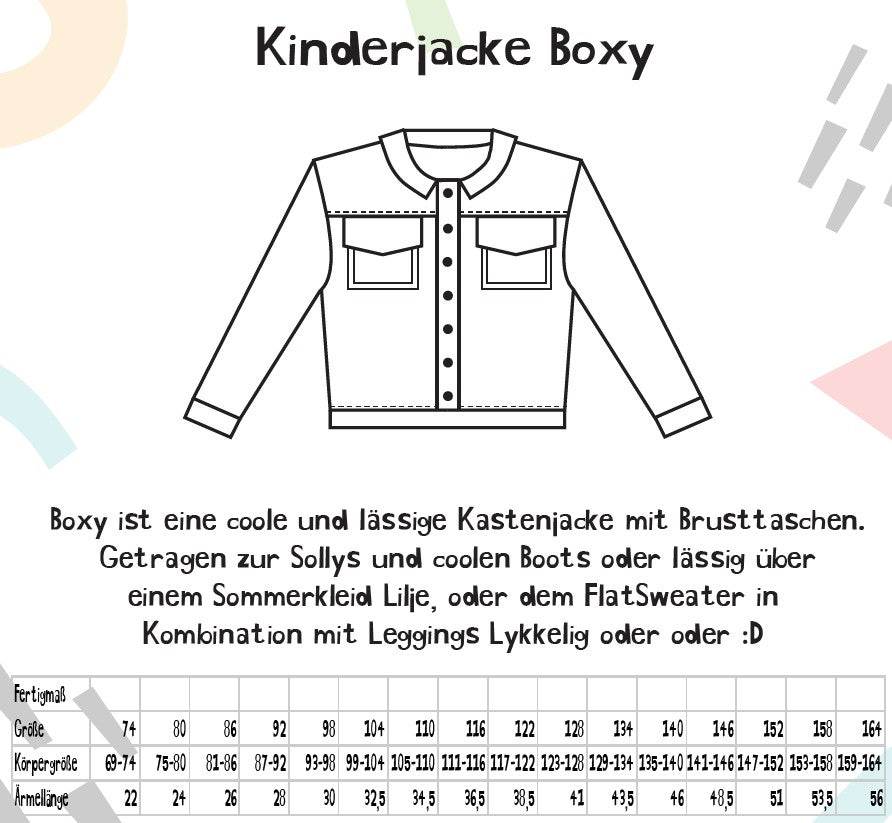 Schnittmuster Kinderjacke Boxy Gr. 74-164 - Sewando