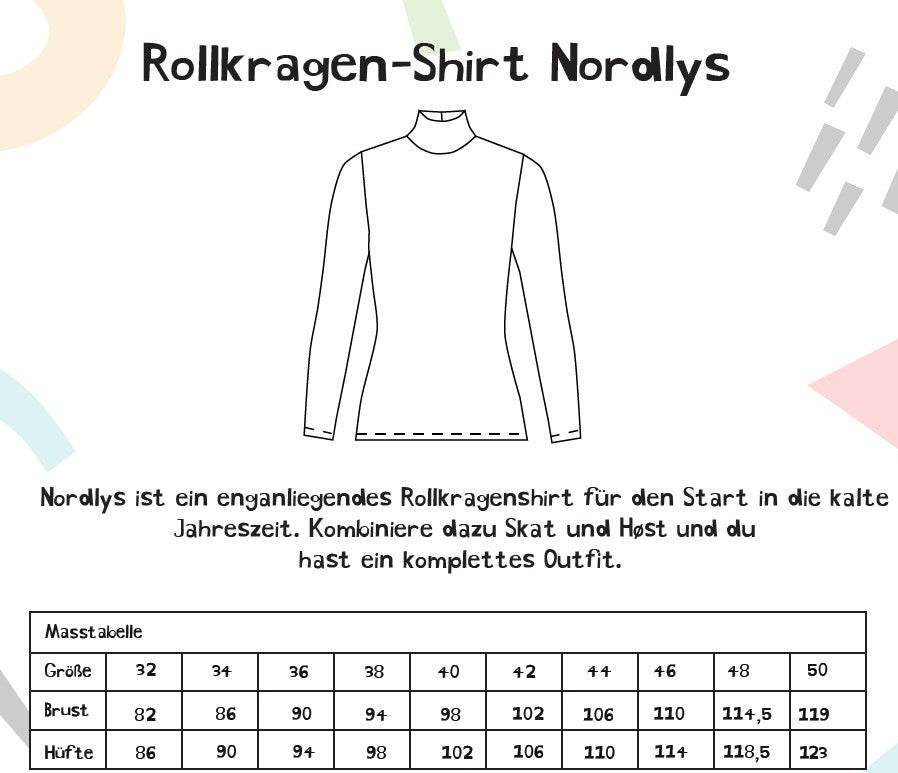 Schnittmuster Rollkragen-Shirt Nordlys Gr. 32-50 - Sewando