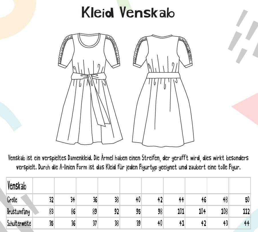 Schnittmuster Kleid Venskab Gr. 32-50 - Sewando