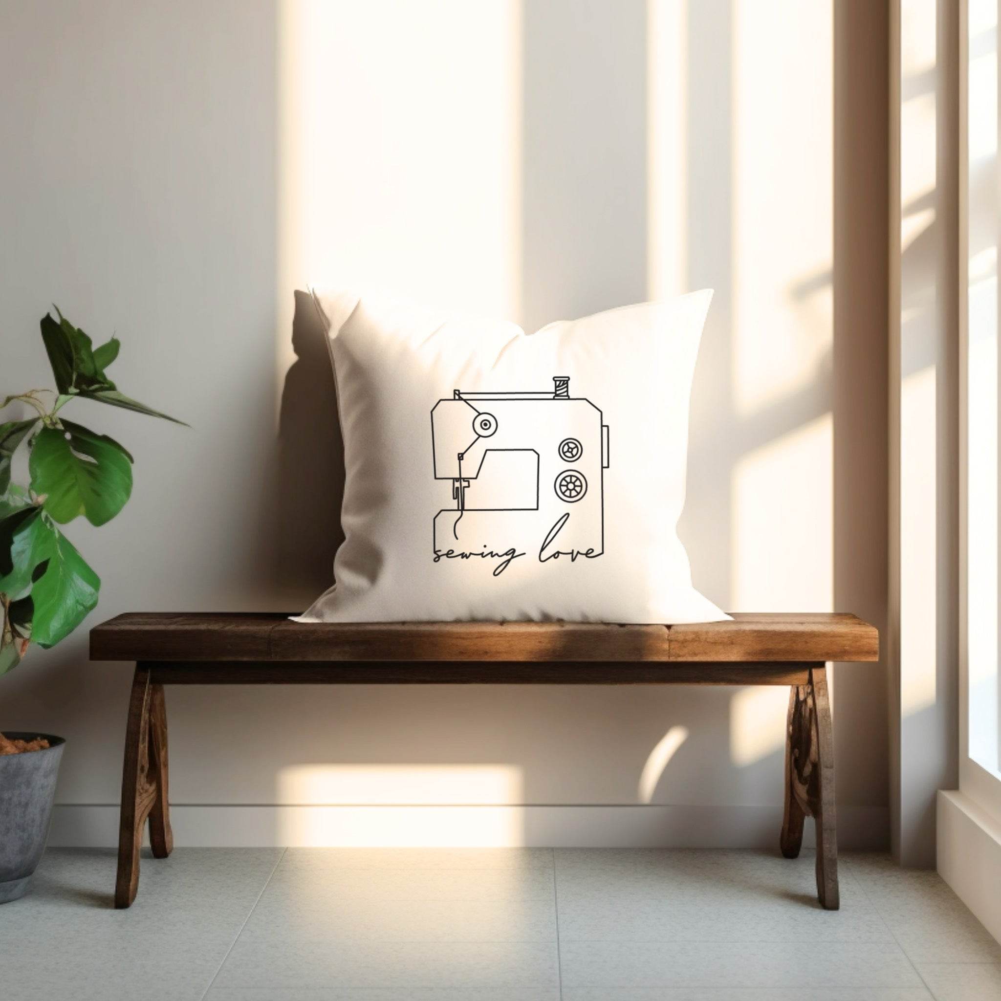 Plotterdatei SVG – Sewing Love | Line Art Nähmaschine - Sewando