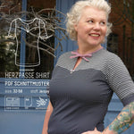 Shirt Mit Herzausschnitt & Manschetten | Schnittmuster+ Anleitung | Gr. 32-58 | Anfänger : - Sewando