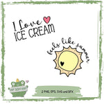 Sommer Plotterdateien Set – „Feels like Summer“ & „I Love Ice Cream“ als SVG, PNG & mehr - Sewando