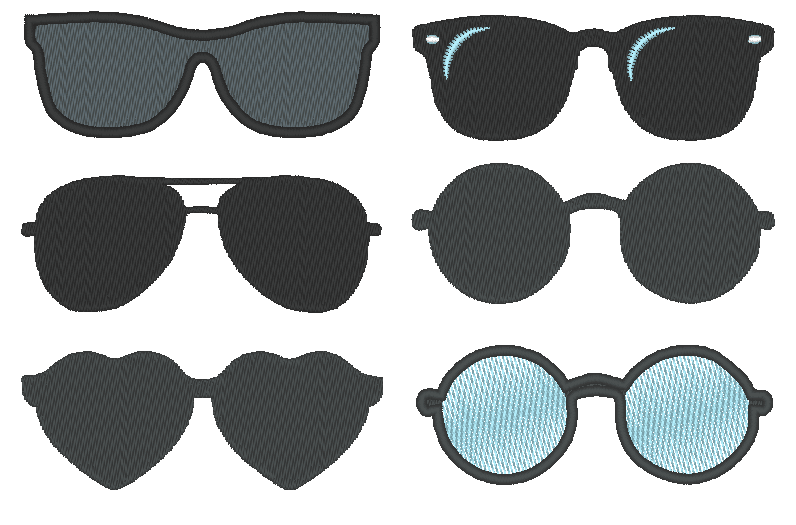 Stickdatei - Sonnenbrille gefüllt für Kuscheltiere Kissen Bettschlagen - Sewando