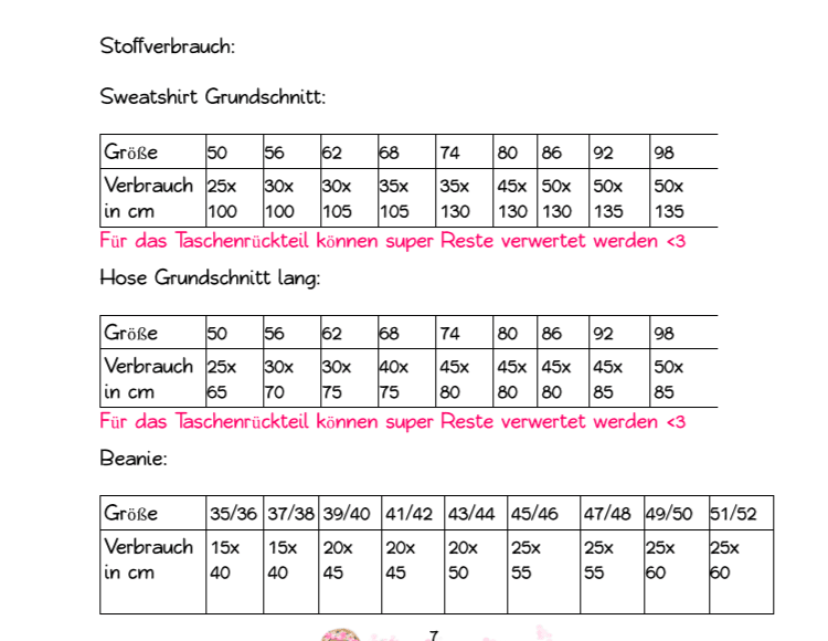 Schnittmuster Babyset Wohlgefühl ohne Echtheitsgrößen Größe 50-98 - Sewando