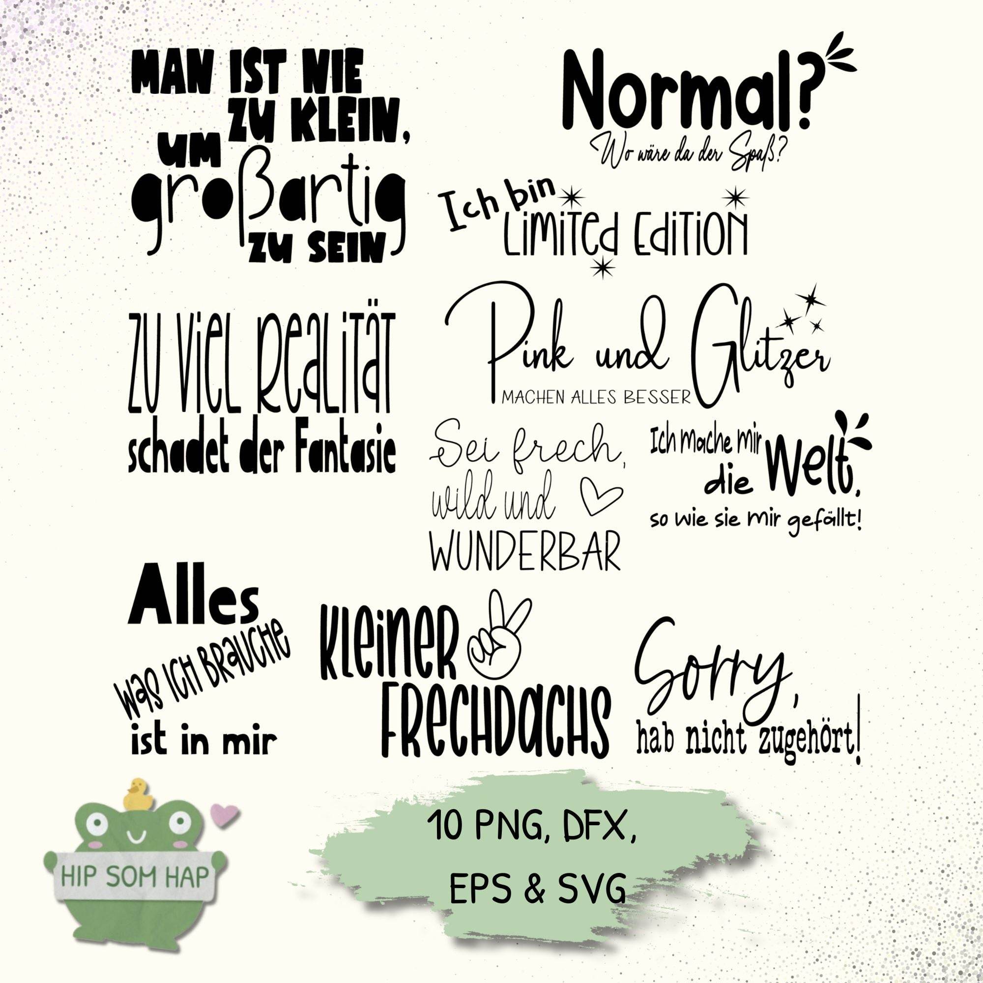 Spruchdateien Bundle – 10 freche & liebevolle Schriftzüge für Tasse, Shirt & Co. (SVG, PNG, EPS, DXF) - Sewando