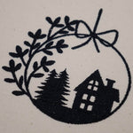 Stickdatei Set weihnachtliche Sillhouetten Scherenschnitt mit Schriftzügen + ITH Anhänger - Sewando